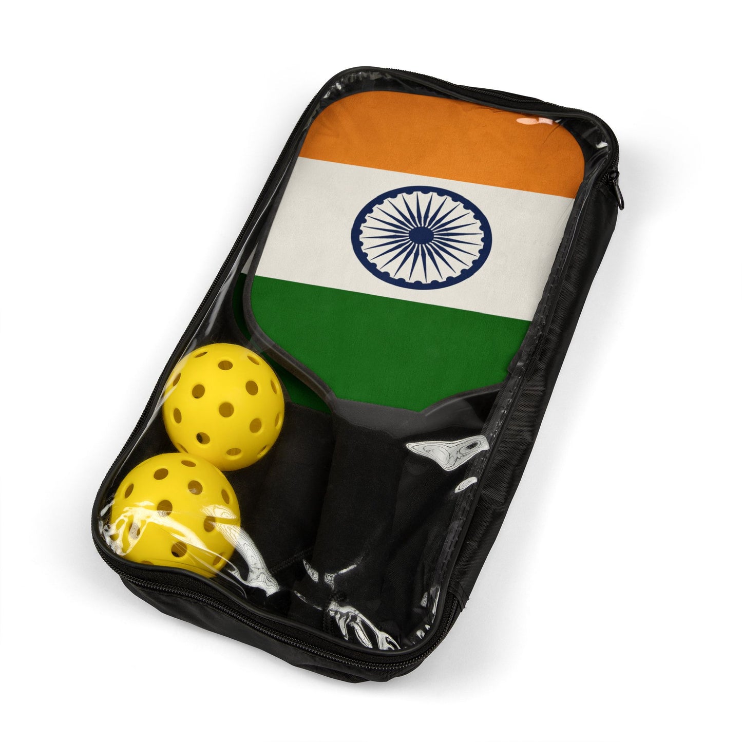 Indian Flag Pickleball Kit - Paddle Set with Two Balls