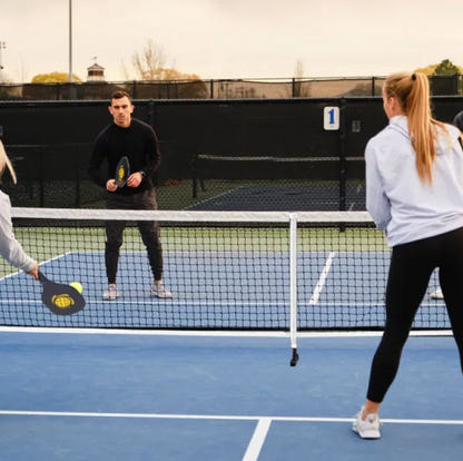 Pickleball Set with Net, 4 Wooden Paddles, 4 Balls, and a Carrying Bag