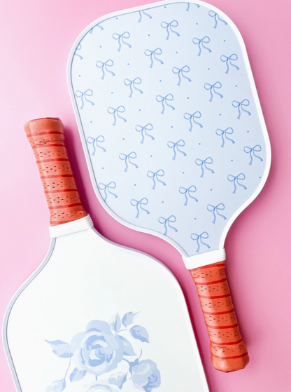 Coquette Blue Bow Floral Fiberglass Pickleball Paddle (1 Paddle)