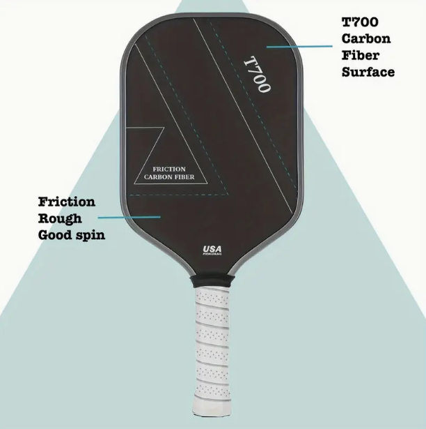 Elite T700 Pro Pickleball Paddle - Enhanced Grip for Superior Control, Durable Carbon Fiber Construction