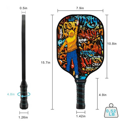 Pickleball Glass Fiber Composite Paddle Set of 2 or 4 and 4 Balls